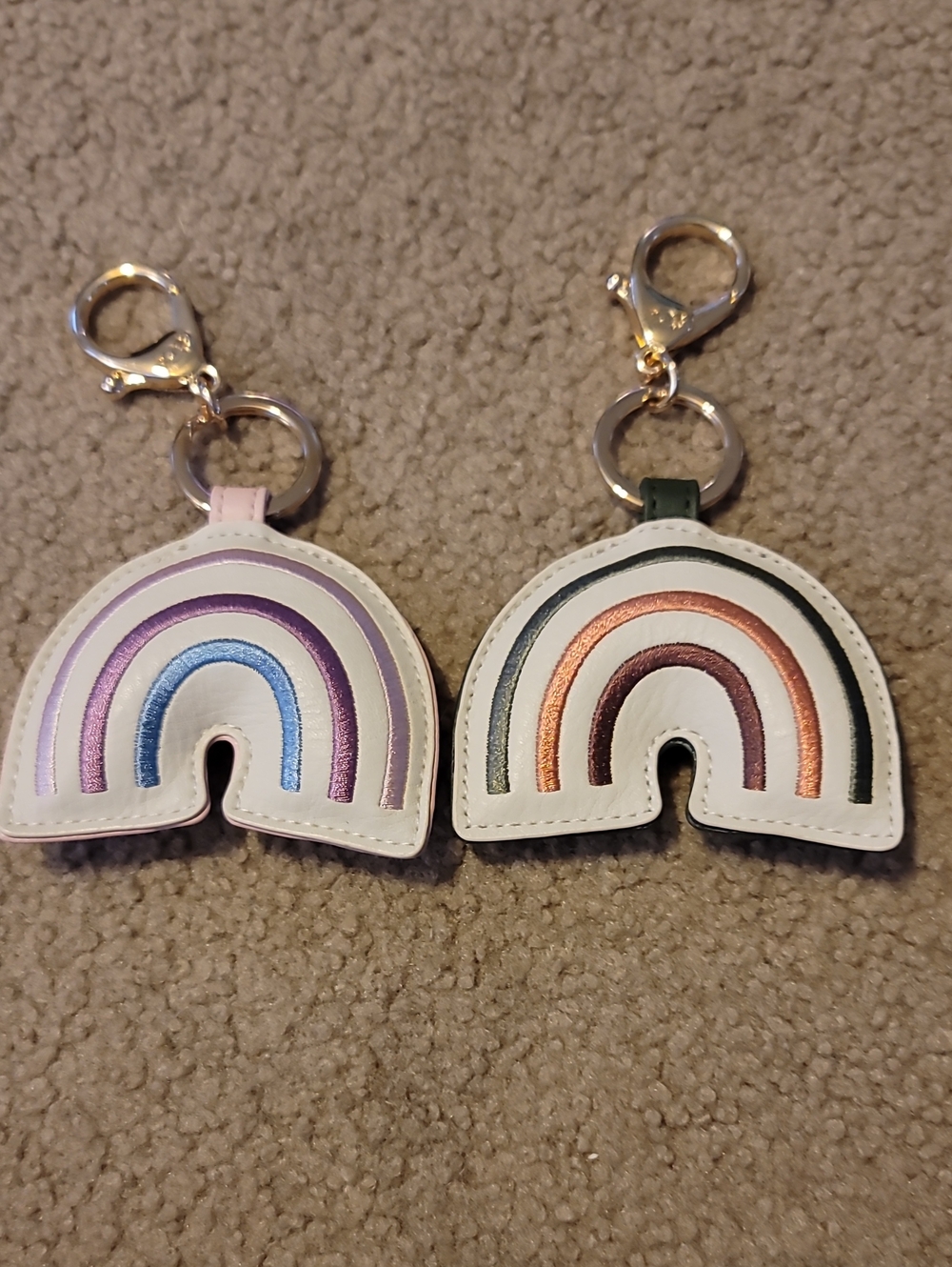 Itzy Ritzy Rainbow Keychain Bag Charm – Pink & Green